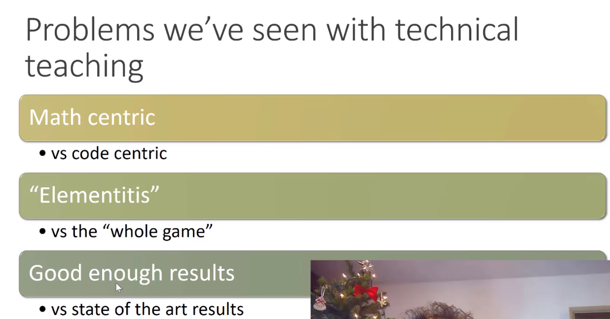 "Problems we've seen with technical teaching" screenshot
